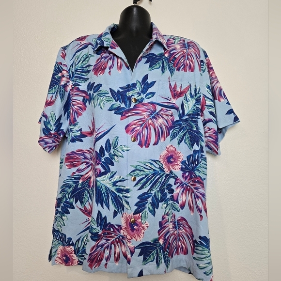 Tommy Bahama Calaveras Fronds Silk-blend Camp Short Sleeve Button-Up Shir XL - Picture 3 of 16